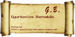 Gyurkovics Barnabás névjegykártya