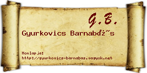 Gyurkovics Barnabás névjegykártya