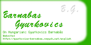 barnabas gyurkovics business card